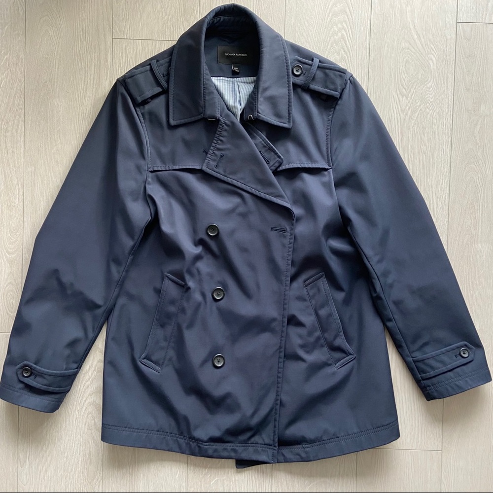 BANANA REPUBLIC Men Coat Navy Blue